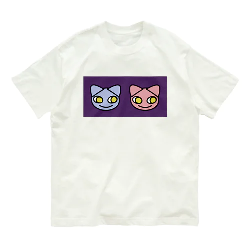 TwoCats_PURPLE オーガニックコットンTシャツ