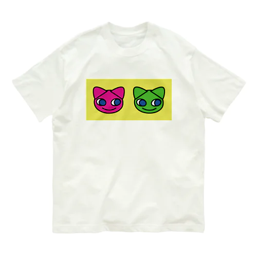 TwoCats_YELLOW オーガニックコットンTシャツ