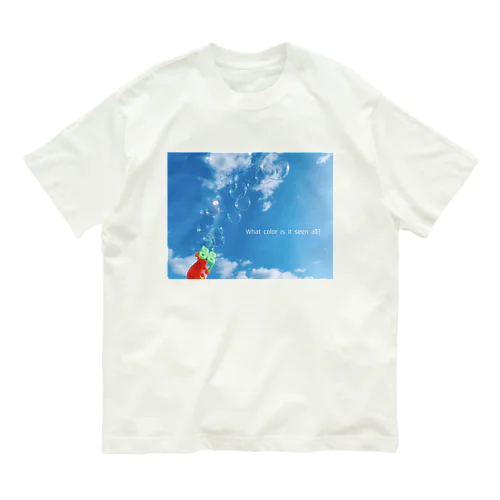 青い空とシャボン玉 オーガニックコットンTシャツ