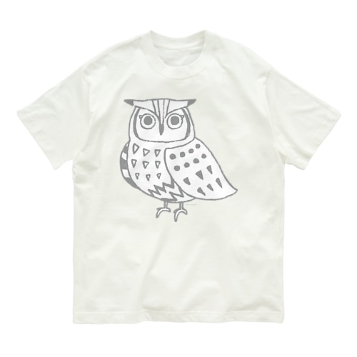 アフリカオオコノハズク　グレー Organic Cotton T-Shirt