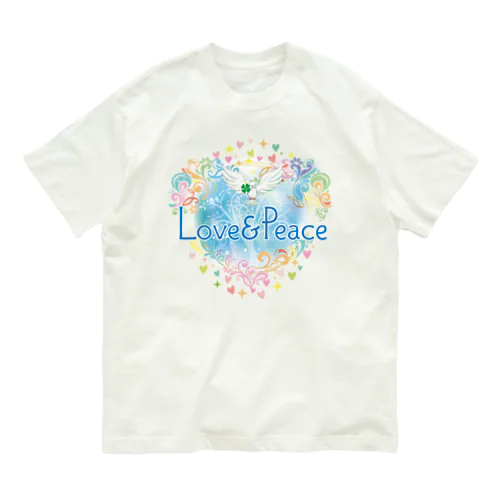 Love＆Peace大人用ロゴ オーガニックコットンTシャツ