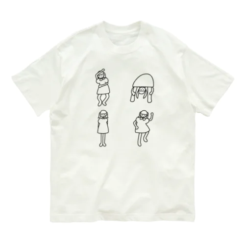 ひょうきんポーズ オーガニックコットンTシャツ