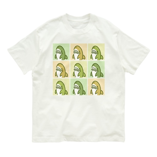９匹のサメ緑 Organic Cotton T-Shirt