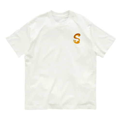 アルファベットどうぶつ　S　リス オーガニックコットンTシャツ