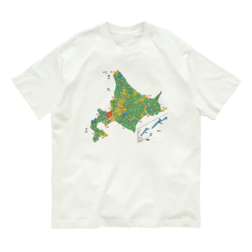 北海道179市町村地図 オーガニックコットンTシャツ
