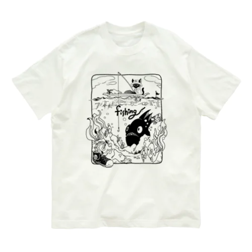 魚釣り Organic Cotton T-Shirt