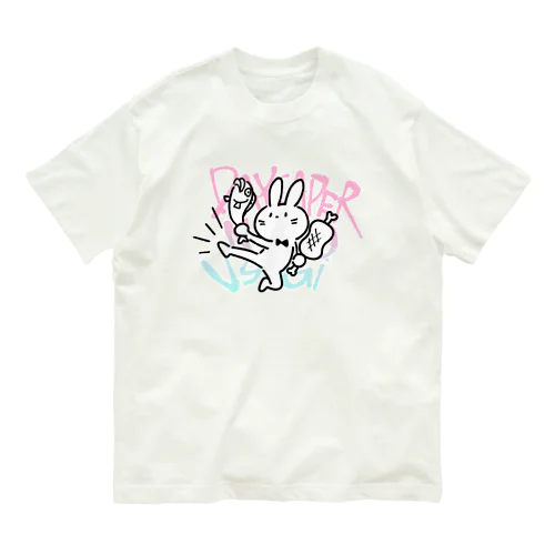 デイキャンパーうさぎ オーガニックコットンTシャツ