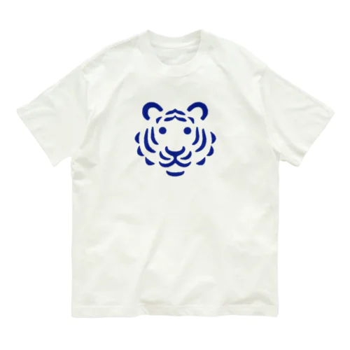 トラ(青) オーガニックコットンTシャツ