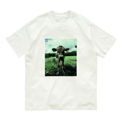 油絵風ジャージー牛 Organic Cotton T-Shirt