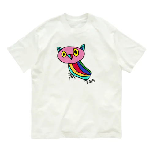 カラフルみみずくちゃん Organic Cotton T-Shirt