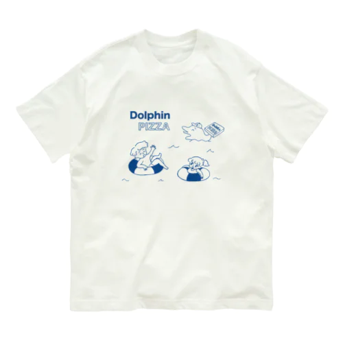 ドルフィンピザ（青） オーガニックコットンTシャツ