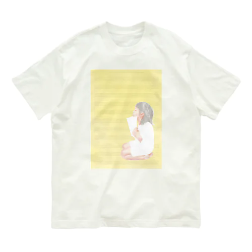 読書少女（音楽） オーガニックコットンTシャツ