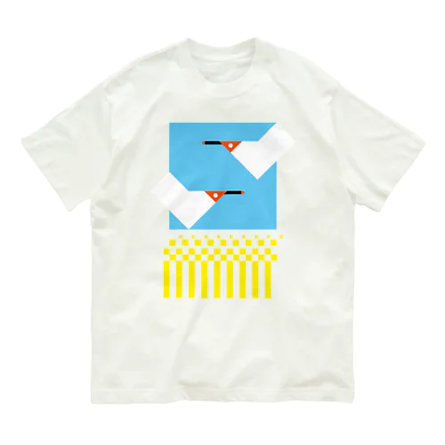 青空・トキ・稲 オーガニックコットンTシャツ