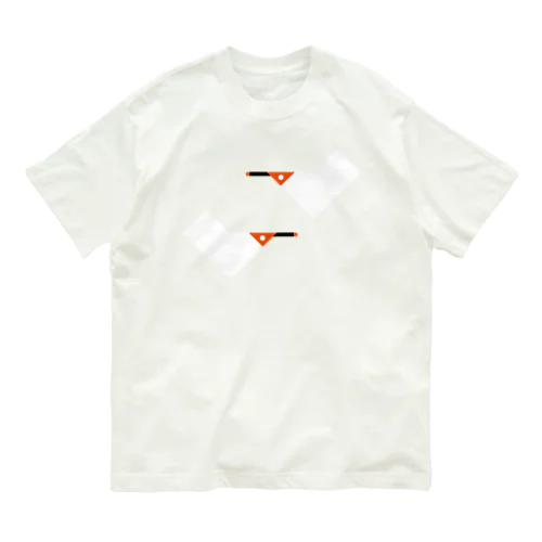 トキ２羽 オーガニックコットンTシャツ