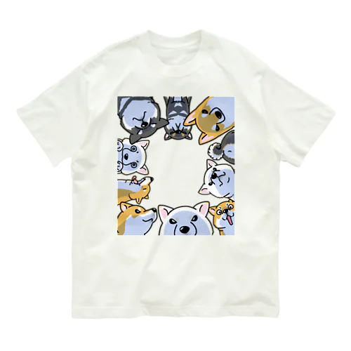 のぞく柴犬たち Organic Cotton T-Shirt