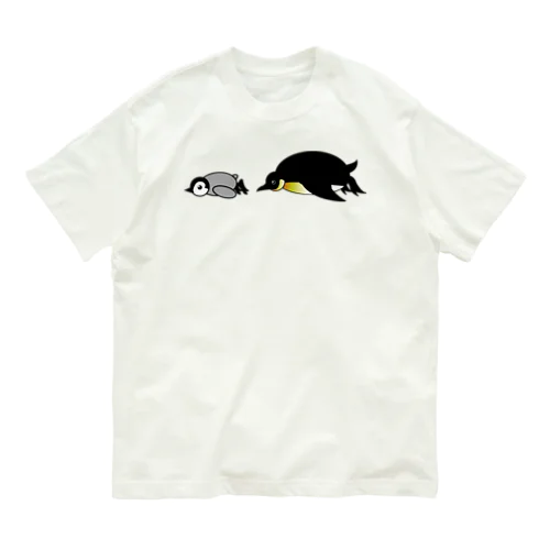 滑るペンギンの親子　ボールヘッズ Organic Cotton T-Shirt