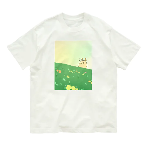 おばけしかくん(お散歩しかくん) オーガニックコットンTシャツ