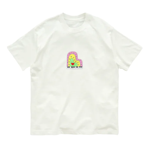 ハートピアノ❤️ オーガニックコットンTシャツ