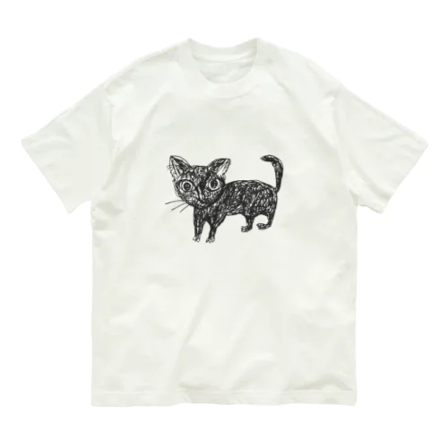 深淵を覗く猫 オーガニックコットンTシャツ