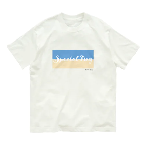 SpecialDay-Blue オーガニックコットンTシャツ