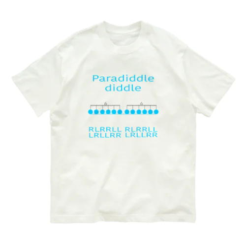 パラディドルディドルsky blue オーガニックコットンTシャツ