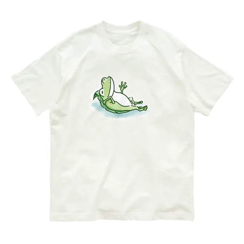 宇田山茶舗(うたやまちゃほ)  居眠りカエル Organic Cotton T-Shirt