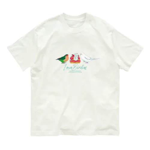 仲良しインコちゃんず Organic Cotton T-Shirt