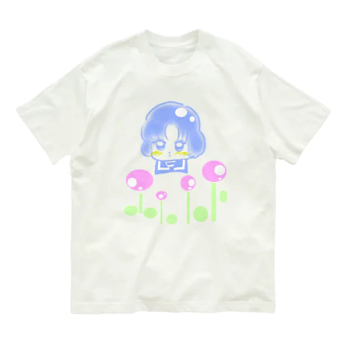 お花と女の子 Organic Cotton T-Shirt