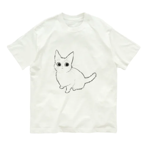 猫のしろしろ夏シャツ オーガニックコットンTシャツ