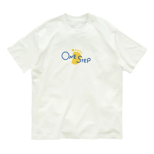 ワンステップ♪　 青 Organic Cotton T-Shirt