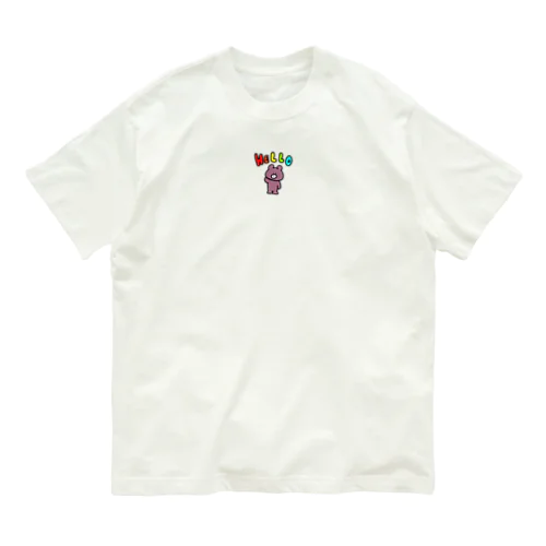 Hello くまくん オーガニックコットンTシャツ