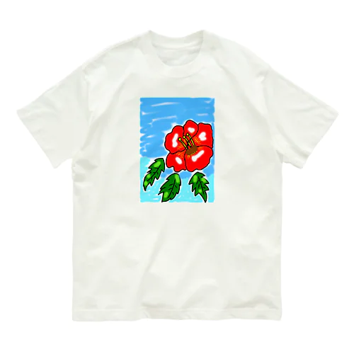 ハイビスカス オーガニックコットンTシャツ