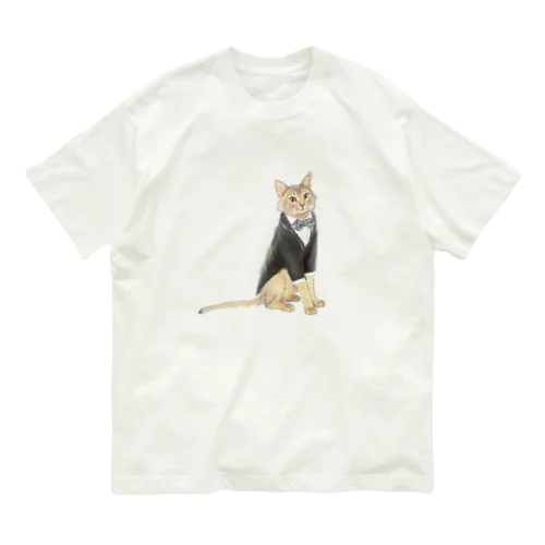 無料婚姻届♡お揃い新郎猫VER. オーガニックコットンTシャツ