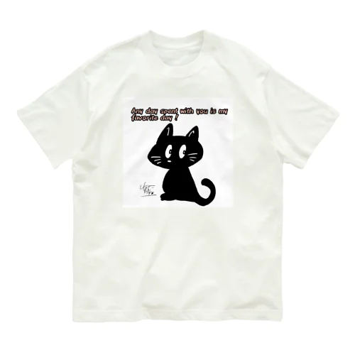 黒猫ちゃん オーガニックコットンTシャツ