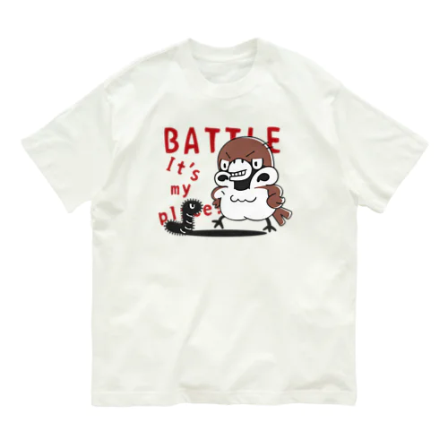 スズメがちゅん　BATTLEちゅん オーガニックコットンTシャツ