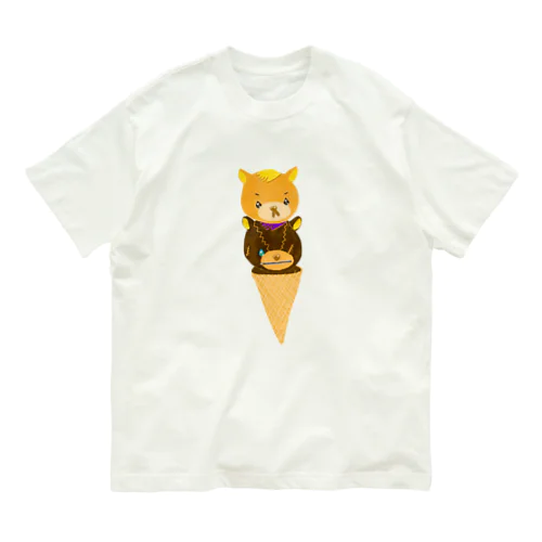 くまのマークとマクセニ アイス オーガニックコットンTシャツ