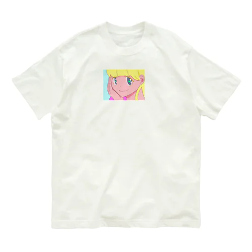 レトロな女の子 オーガニックコットンTシャツ