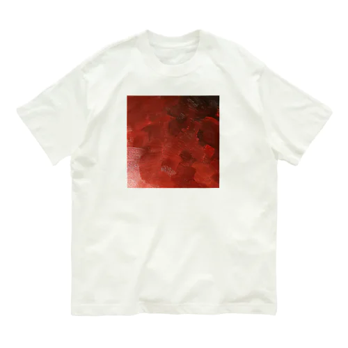 油彩 紅玉 オーガニックコットンTシャツ