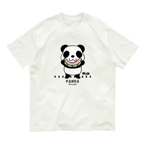 スイカを食べるパンダちゃん*D オーガニックコットンTシャツ