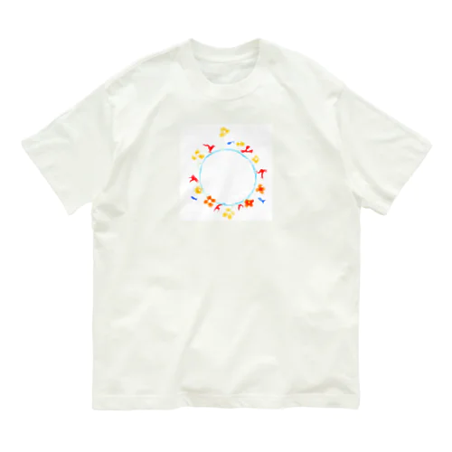 海と花のリーフ Organic Cotton T-Shirt