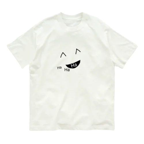 笑うTシャツの門には福来る オーガニックコットンTシャツ