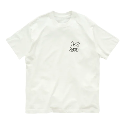 アナトリア象形文字　スフィンクス（ワンポイント　黒） Organic Cotton T-Shirt