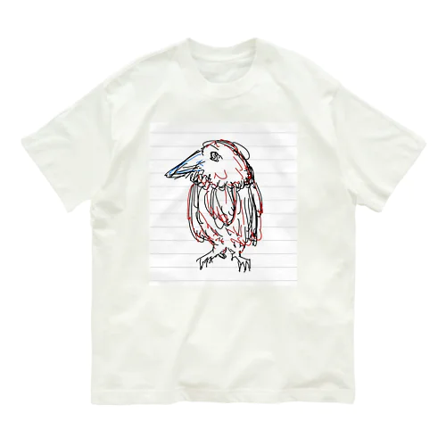 鳥の落書き オーガニックコットンTシャツ