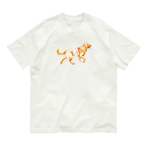 ゴールデン_シンプルオレンジ 유기농 코튼 티셔츠