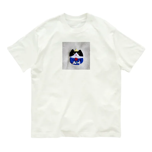 お花をもった猫さん（Blue） Organic Cotton T-Shirt