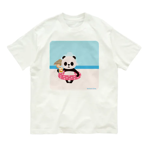 浮輪とパンダ Organic Cotton T-Shirt