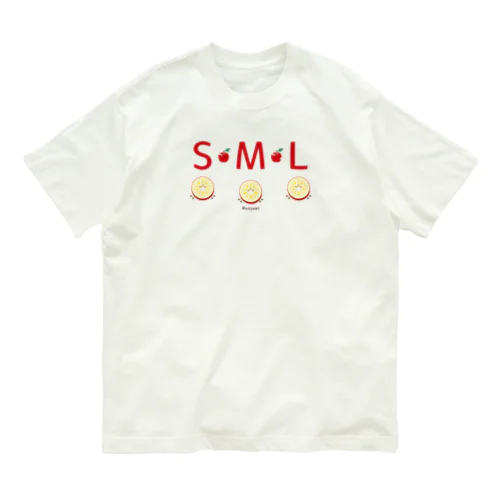 ML002 SMLTシャツのりんごすたぁ*輪切りのリンゴ Organic Cotton T-Shirt