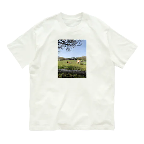 牛と空と緑 オーガニックコットンTシャツ