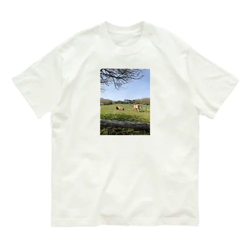 牛と空と緑 Organic Cotton T-Shirt