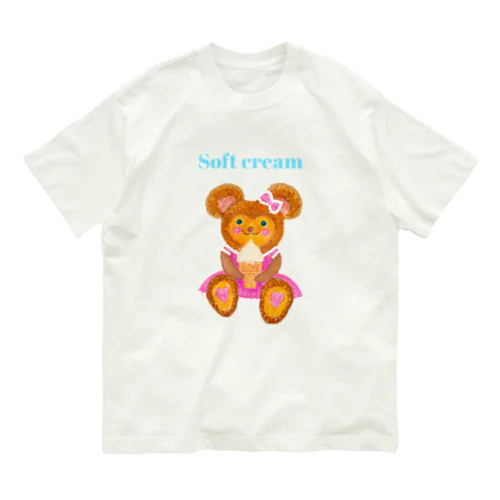 プリフワのくま  ソフトクリーム オーガニックコットンTシャツ